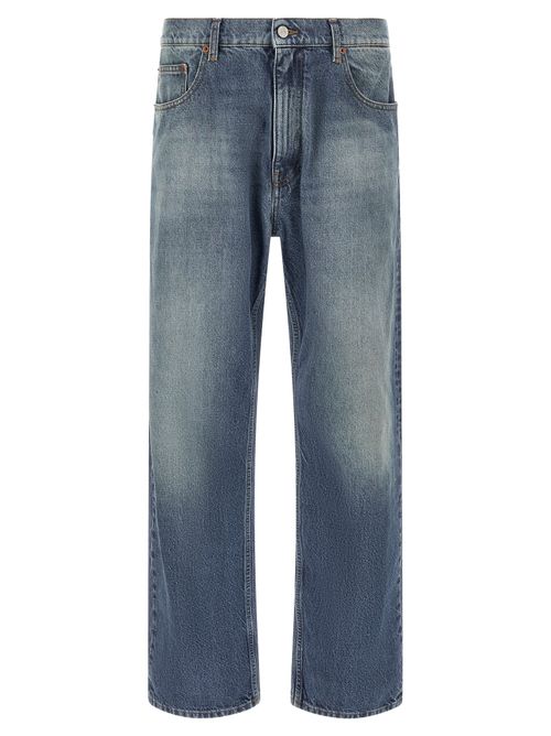 Medium Blue Wash Straight-Leg Jeans — Blue