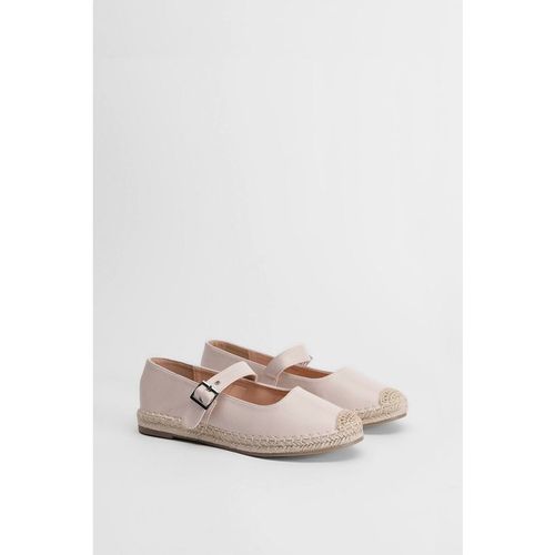 Dorothy Perkins Women's Maxine Faux Leather Mary Jane Espadrille Flats Shoe in Beige