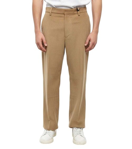 Beige Flat Front Pants