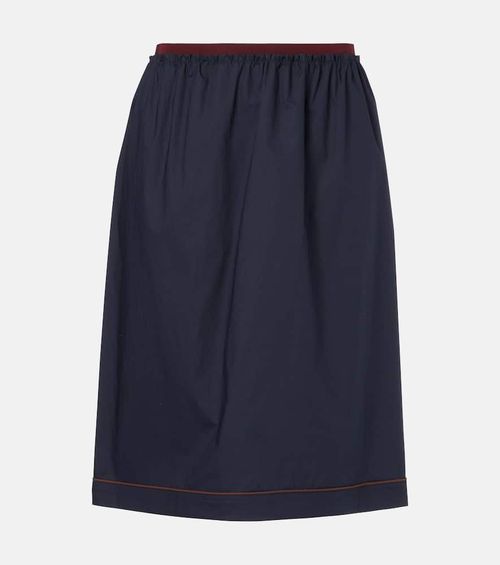 Cotton midi skirt