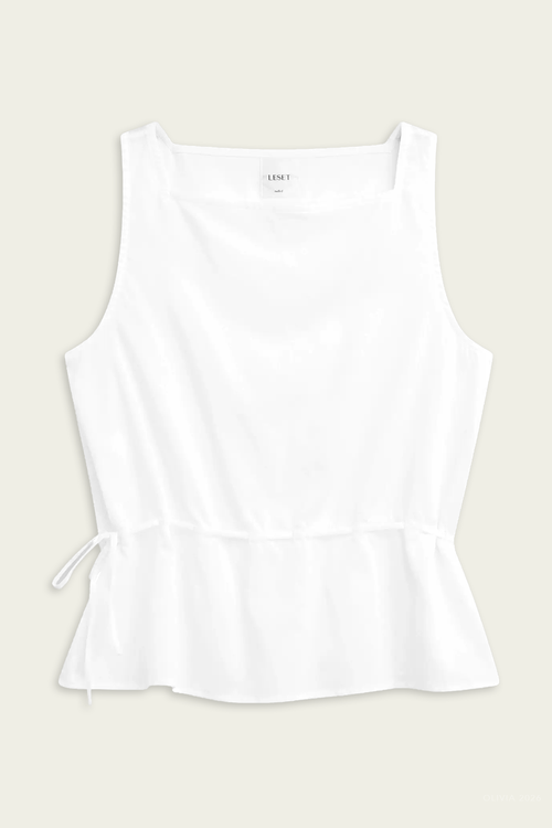 Yoko Drawstring Tank in White