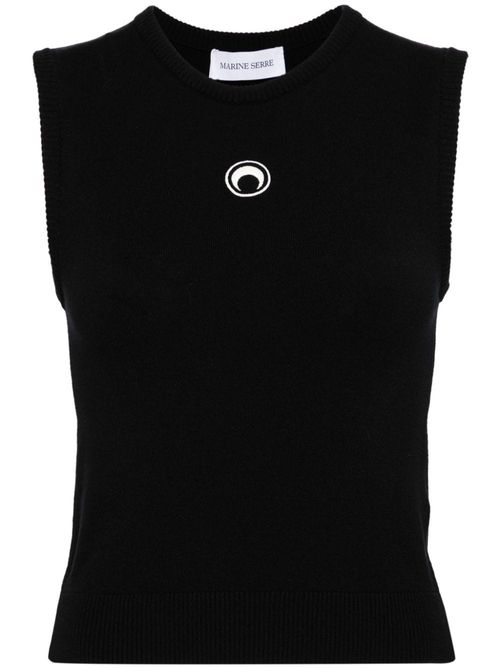 Crescent Moon-embroidered tank top
