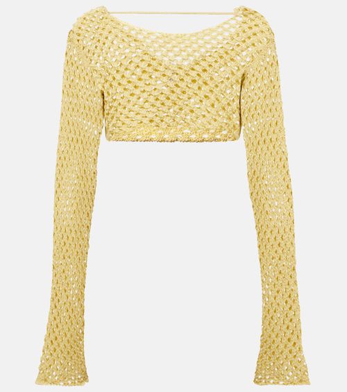 Magen crochet cotton-blend crop top