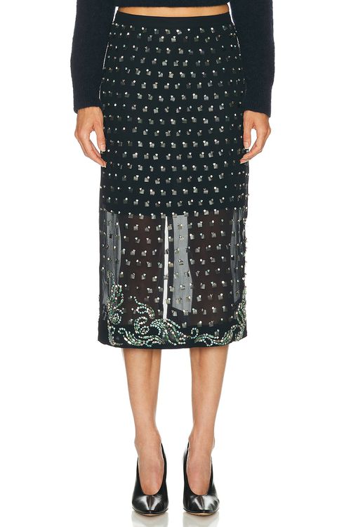 Dries Van Noten Sokna Skirt in Navy - Navy. 34 also in