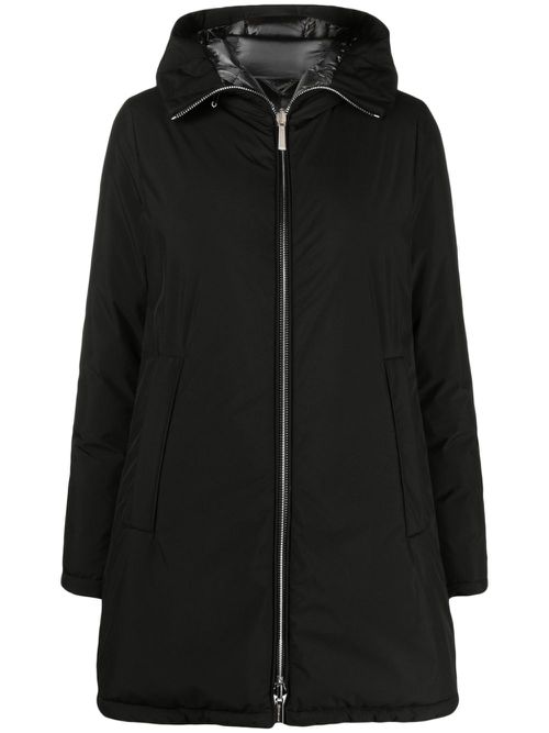 Down-feather padded zip-up jacket - Black