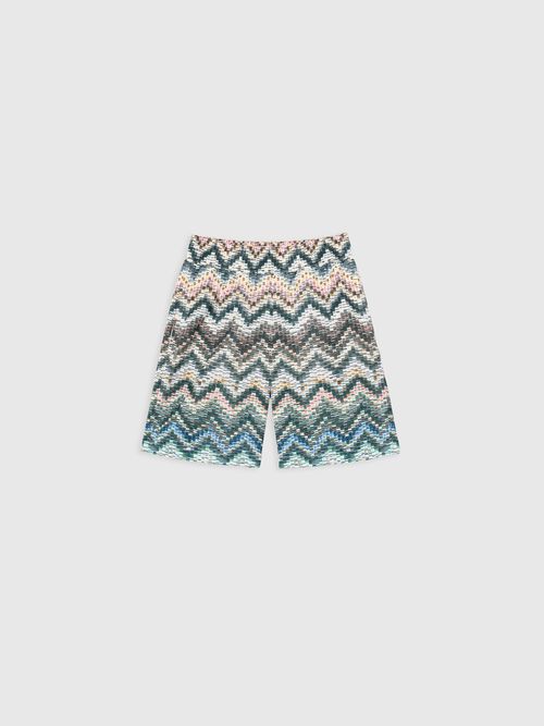 Missoni - Mid-length swim shorts with abstract zig zag print, Boy, Multicoloured