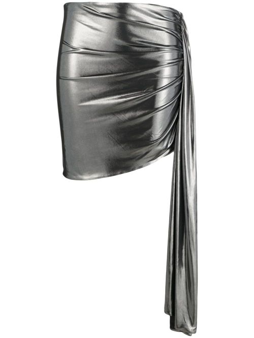 Asymmetric mini skirt - Silver