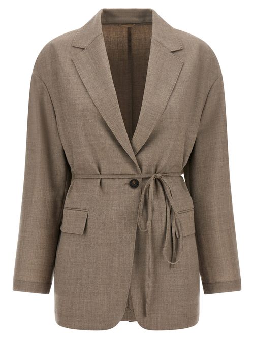Virgin Wool Blazer — Beige