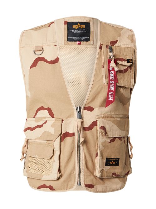 ALPHA INDUSTRIES Gilet sabbia / beige chiaro / rosso