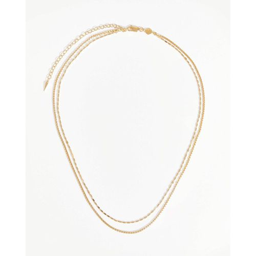 Box Link Double Chain Necklace | Gold Vermei