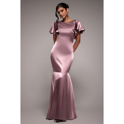 Goddiva Satin Flutter Sleeve Mermaid - Rosepink