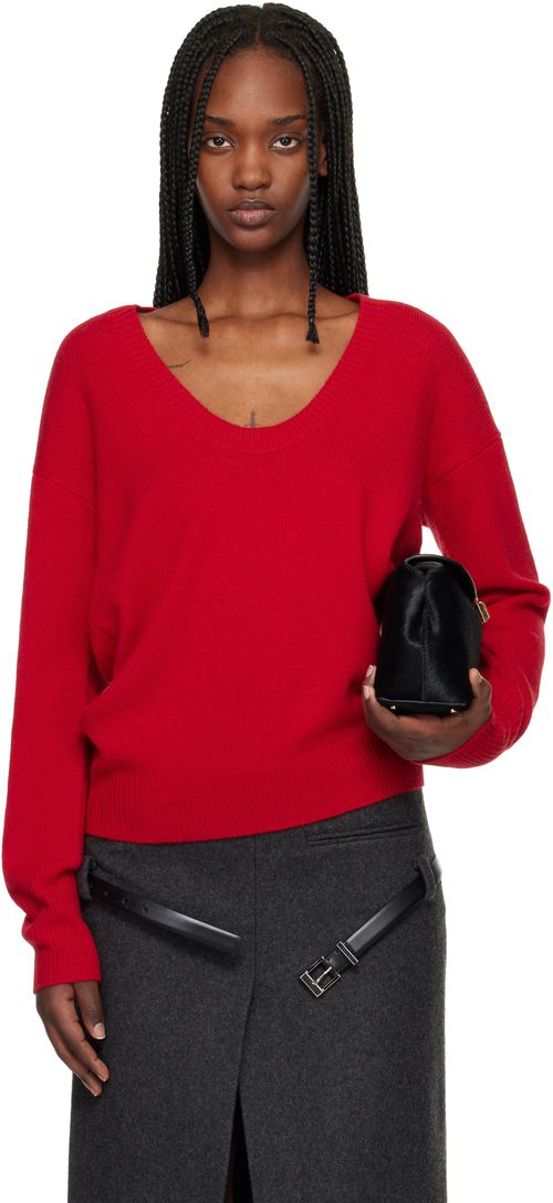Red U Neck Sweater