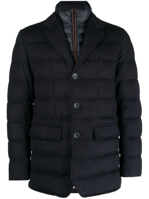Spread-collar padded jacket - Blue