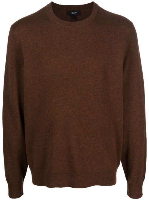 Round-neck knit jumper - Brown