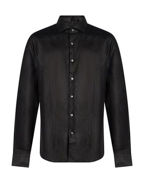 Man Shirt Black Size 15 Linen