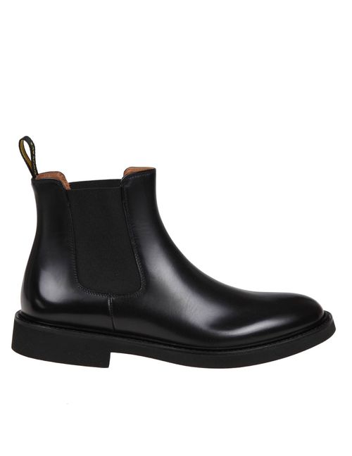 Black Leather Chelsea Ankle Boot