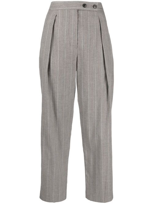 High-waisted tapered trousers - Grey