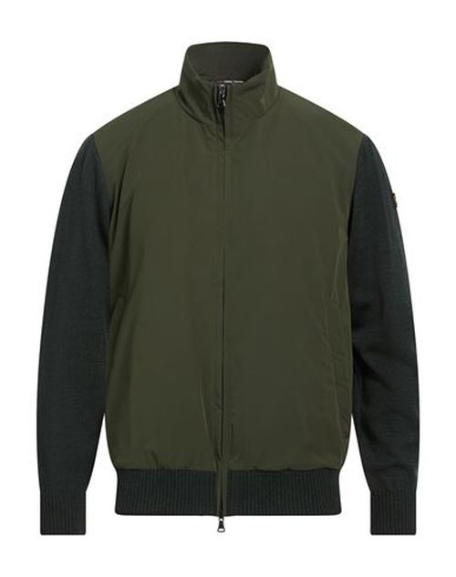Man Jacket Military green Size L Virgin Wool, Polyester, Elastane