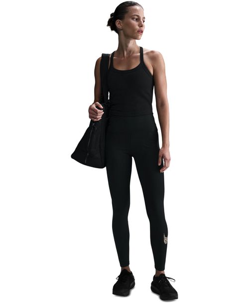 Women's Dri-Fit High-Rise Leopard Tights - Black/sesa