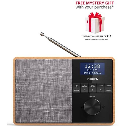 Philips TAR5505-10 Audio Portable Bluetooth FM/DAB+ Digital Radio in Black