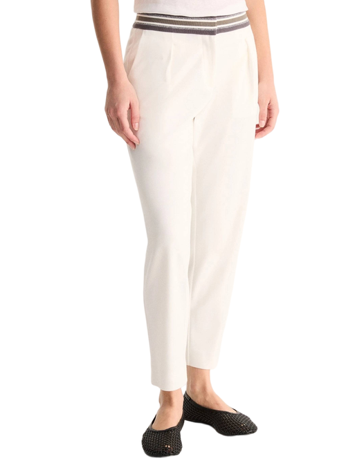 Relaxed Fit Tapered Striped Waistband Pants