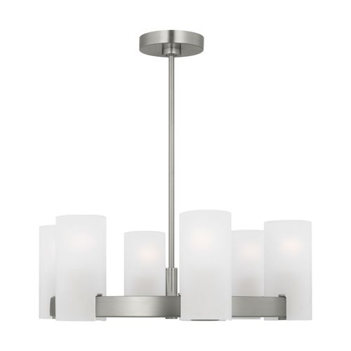 Brushed Steel Chandelier from the Rhode Collection
