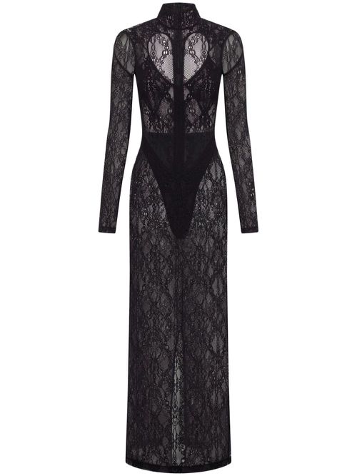 Cut-out lace maxi dress - Black