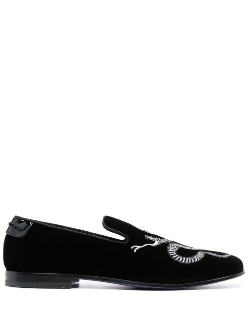 Crystal snake loafers - Black