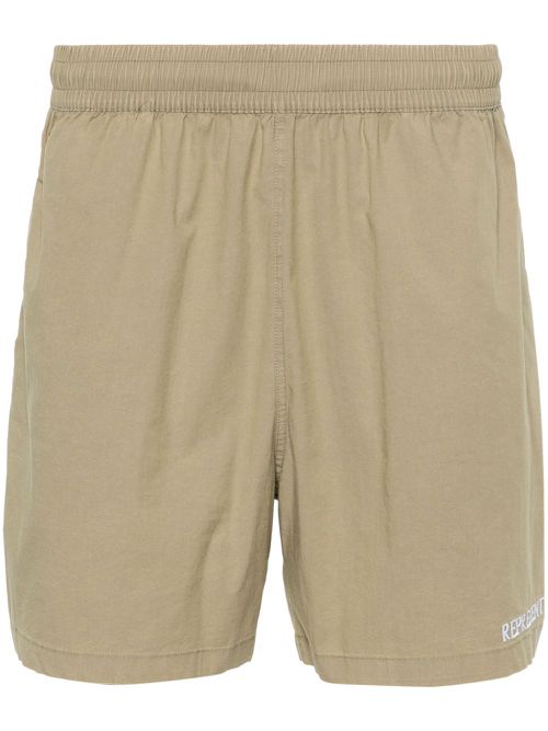 Embroidered-logo track shorts - Green