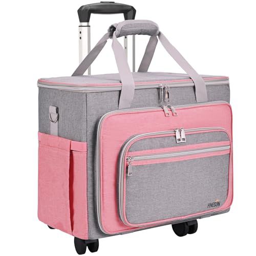 FINESUN Rolling Teacher Bag with Detachable Dolly Multifunctional Briefcase Wheeled Bag for Work