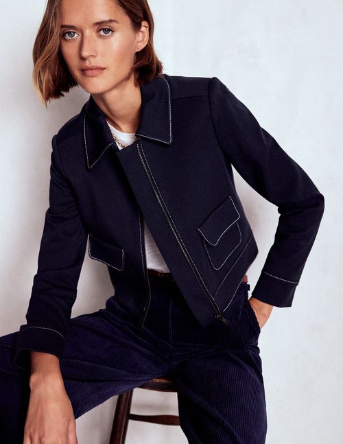 Zip Patch Pocket Jacket NAVY