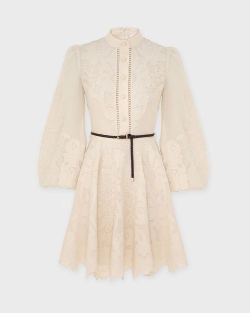 Zimmermann Dress Ottie Embroidered Mini Cream 1