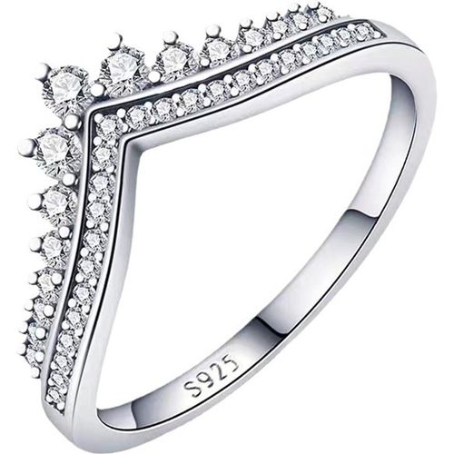 Recommends Pan's Same Style 925 Silver Diamond Platinum Rose Gold Shiny Princess Wish Ring Ring Female
