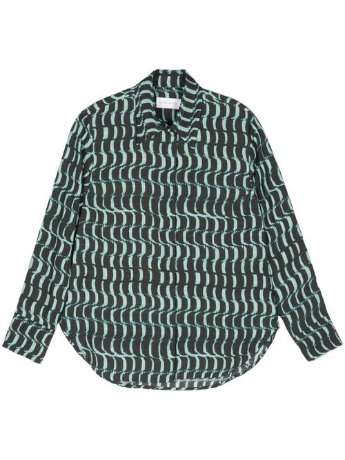 Abstract-print shirt - Green