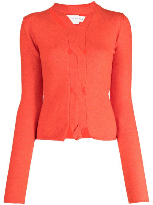 Cut-out fine-knit jumper - Red