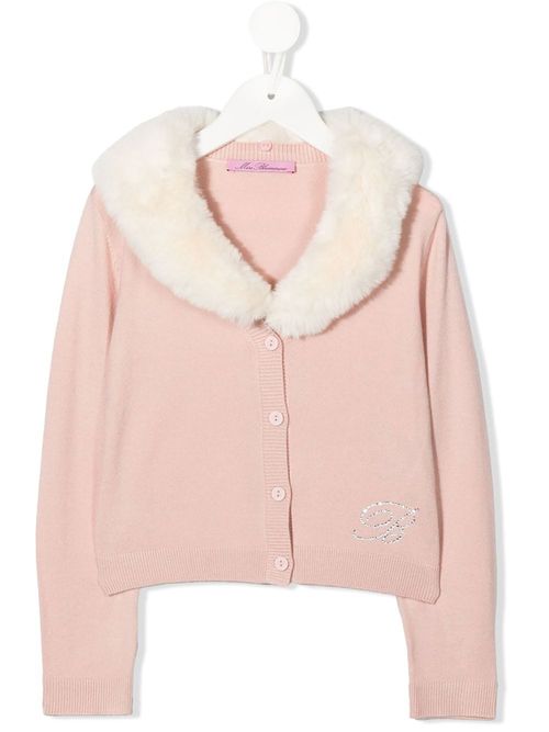 Cardiganl faux fur collar