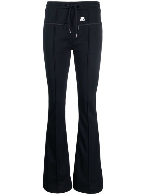 Drawstring flared trousers - Blue
