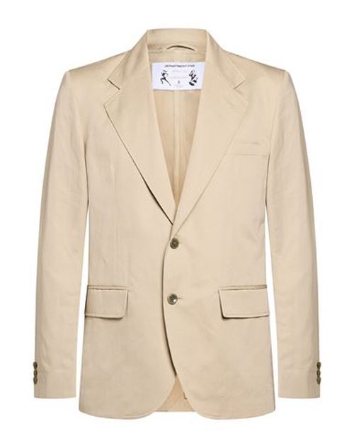 Man Blazer Beige Size 38 Cotton, Linen