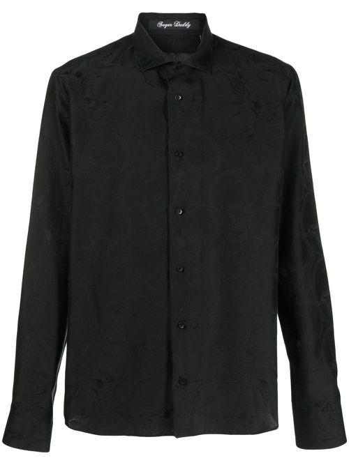 Skull pattern jacquard shirt - Black