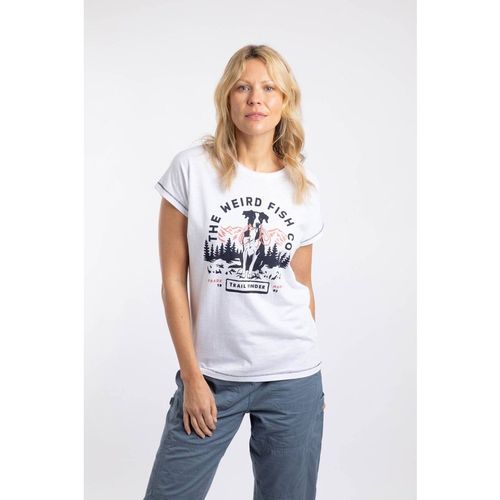 Weird Fish Women's Trail Finder Front Print Graphic T-Shirt in White
