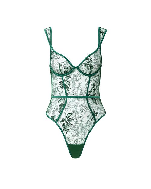 Bluebella Seraphim Embroidered Sheer Bodysuit Green