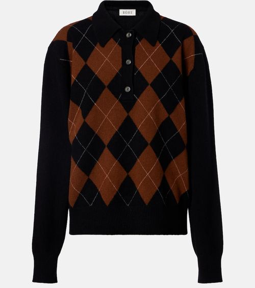 Róhe Argyle wool polo sweater