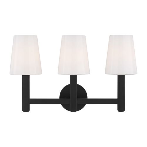 Visual Comfort Studio Logan 3-Light Bathroom Vanity Light in Aged Iron by Thomas O'Brien