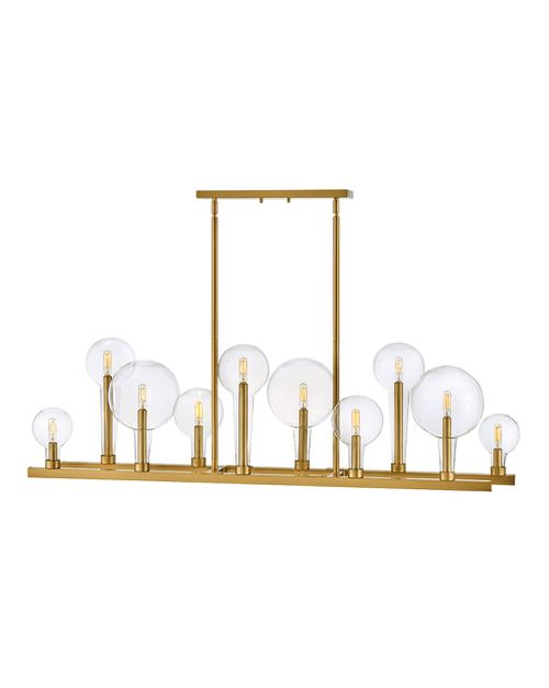 Lacquered Brass LED Linear Chandelier from the Alchemy Collection