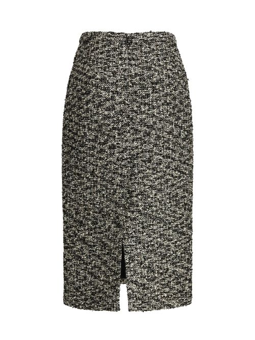 Laminated Bouclé Skirt — Black