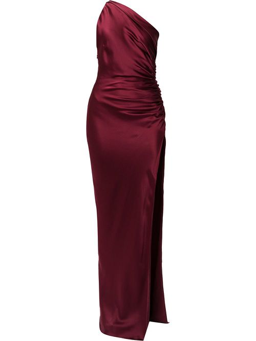 One-shoulder silk gown - Red