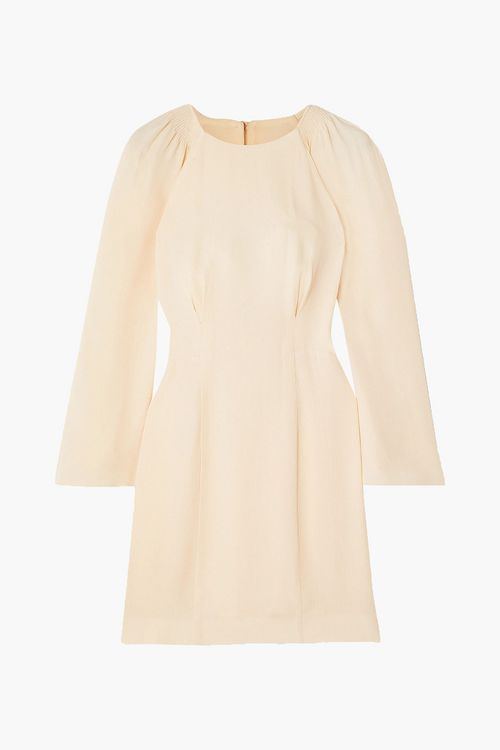 Marlen crinkled silk-georgette mini dress - Neutral - FR 42