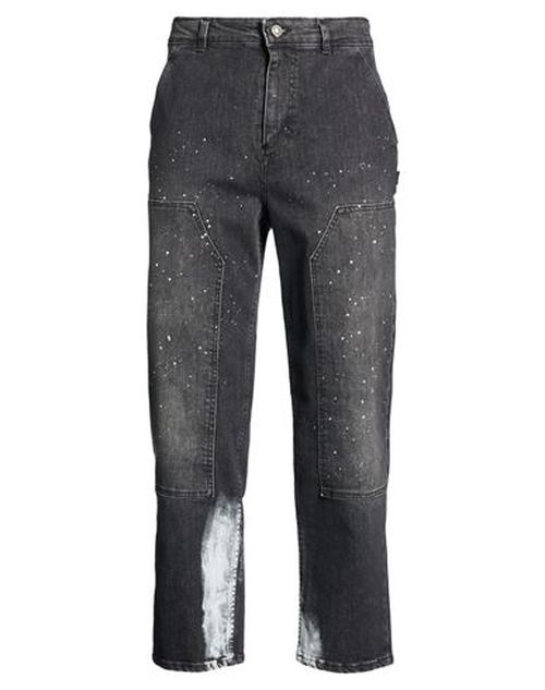 Man Jeans Black Size 36 Cotton, Elastane