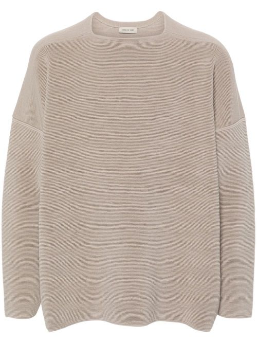 Ottoman wool ribbed jumper - Neutrals