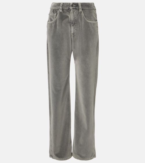 Velvet straight pants